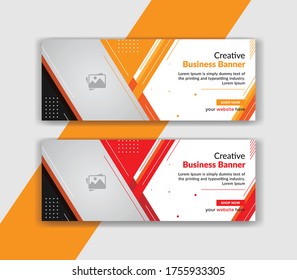 Modern web banner templates set and social media cover post banner Premium Vector

