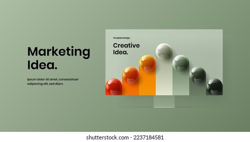 Modern web banner vector design template. Minimalistic desktop mockup presentation illustration.