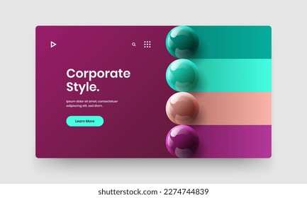 Modern web banner vector design layout. Premium realistic spheres flyer concept.
