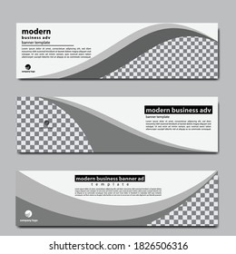modern web banner with wave style and grey color