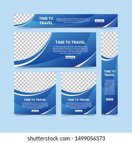 Modern web banners design template set, vector illustration