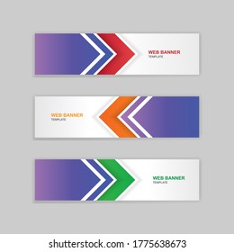 Modern web banners or headers in arrow shape style. -  Vector.