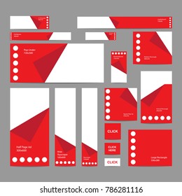 Modern web banners set in standard sizes with paper art