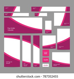 Modern web banners set in standard sizes