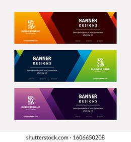 Modern web banners template with diagonal elements for a photo. Universal design for advertising business