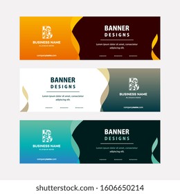 Modern web banners template with diagonal elements for a photo. Universal design for advertising business