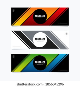 Modern web banners template. Universal design for advertising business