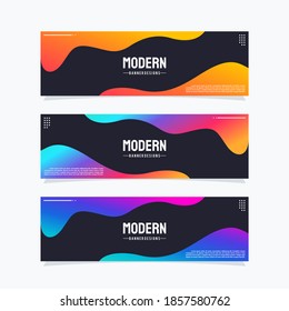 Modern web banners template. Universal design for advertising business