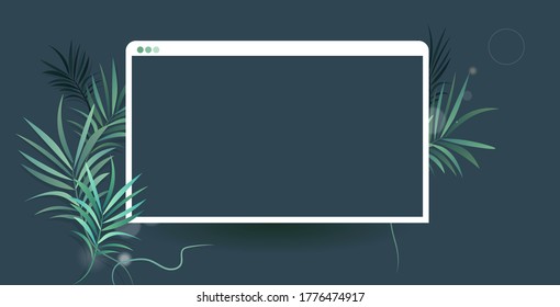ventana de navegador web moderna internet página vacía ui plantilla vectorial horizontal