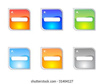 modern web buttons different colors - minus