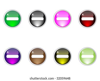modern web buttons different colors - minus