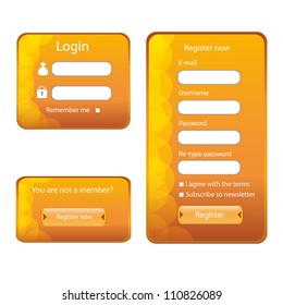 Modern web card login form