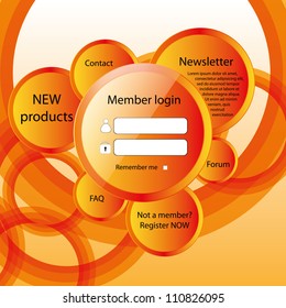 Modern web card login form