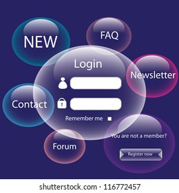 Modern web card login form