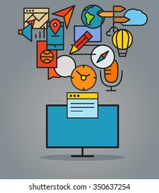 Moderne Web-Commerce-Illustration. Flachdesign 