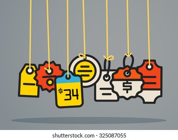 Colección moderna de etiquetas de comercio web. Concepto de compras de diseño plano