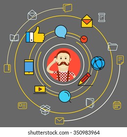 Modern web communication concept