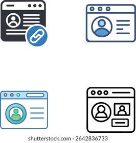 Modern Web Contact Icon Set for Your Digital Interface and Communication Designs