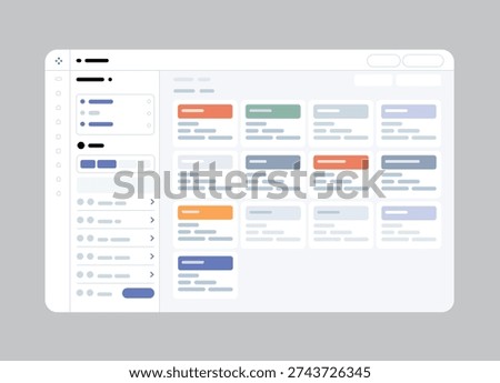 Modern Web Dashboard UI Kit – Admin Panel Interface Vector Template