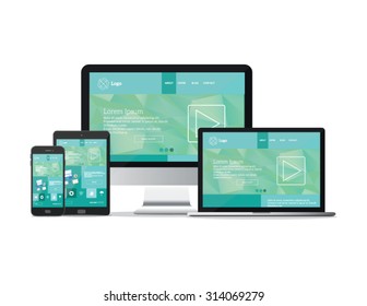 Modern web design concept. Flat vector illustration mock up.