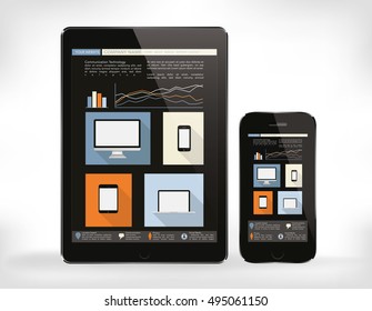 modern web design concept - tablet , smart phone vector