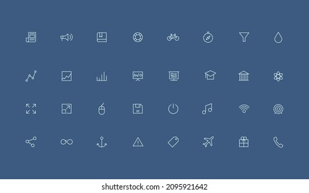 Modern web design icon collection with flat line design