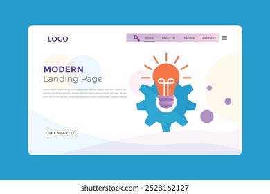 Modern web design landing page concept,  minimal landing page design