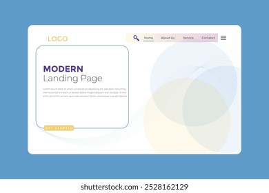 Modern web design landing page concept,  minimal landing page design