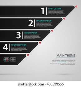 Modern web design template with numbered chart. Strict corporate business style. Useful for annual reports, presentations and media.