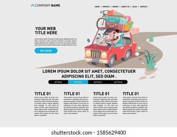 Modern web design template on travel