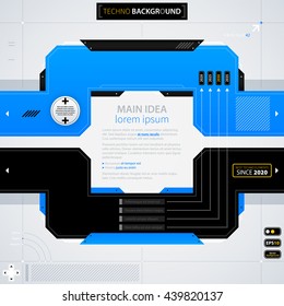 Modern web design template with options/banners. Futuristic techno business style. Useful for annual reports, presentations and advertising.