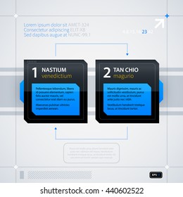 Modern web design template with options/banners. Futuristic techno business style. Useful for annual reports, presentations and advertising.