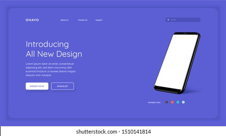 Modern Web Design Trend Smartphone Handphone mockup  