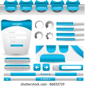 modern web designing element in blue theme easy to edit vector