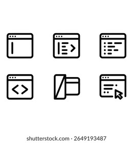 Modern Web Development Icons Clean Line Style Minimalist Design User Interface Elements