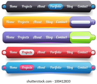 Modern Web Elements Vector Header & Navigation Templates Set