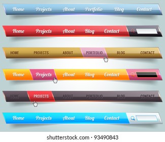 Modern Web Elements Vector Header & Navigation Templates Set