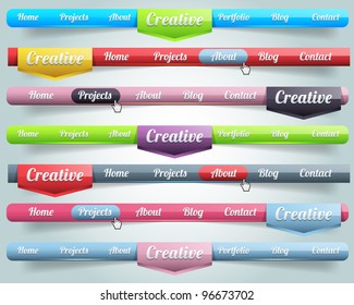 Modern Web Elements Vector Header & Navigation Templates Set