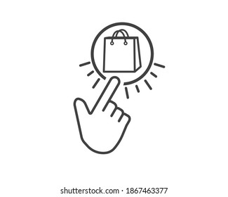 Modernes Web-Icon Online Store mit Tasche. Konzept für Online-Shopping
