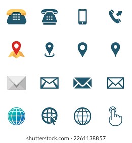 conjunto de iconos web modernos, colorido y plano