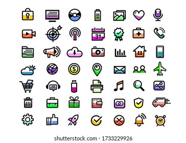 modern web icons collection in flat design vector