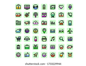 modern web icons collection in flat design vector