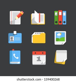 Modern web icons collection. Trendy paper style