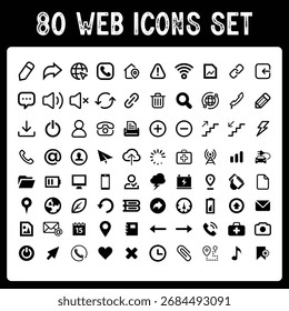 Un conjunto moderno de iconos web de diseño creativo de Vector de iconos planos