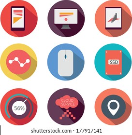 Modern web icons - Vector flat style