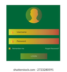 Plantilla moderna de la forma del Inicio de sesión del Web con el Vector del Nombre de usuario y de Contraseña