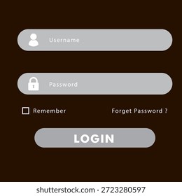 Plantilla moderna de la forma del Inicio de sesión del Web con el Vector del Nombre de usuario y de Contraseña