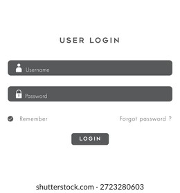 Plantilla moderna de la forma del Inicio de sesión del Web con el Vector del Nombre de usuario y de Contraseña