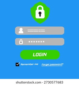 modern web login form template with username and password vector
