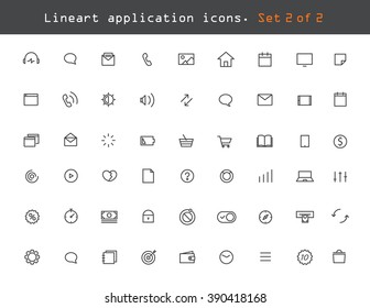 Modern web and mobile application pictograms collection. Lineart intercece icons set